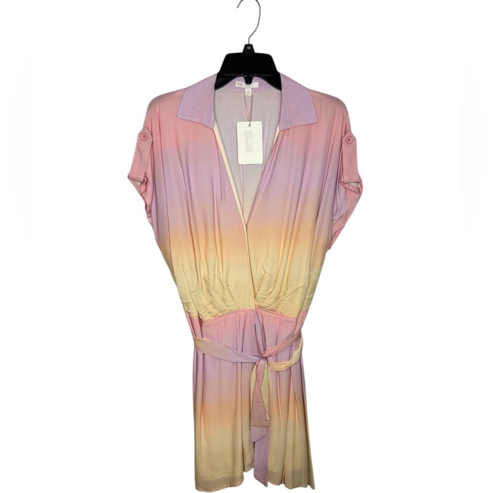 NWT Gianni Bini Pastel Multicolor Ombré Mini Wrap Dress Size Medium